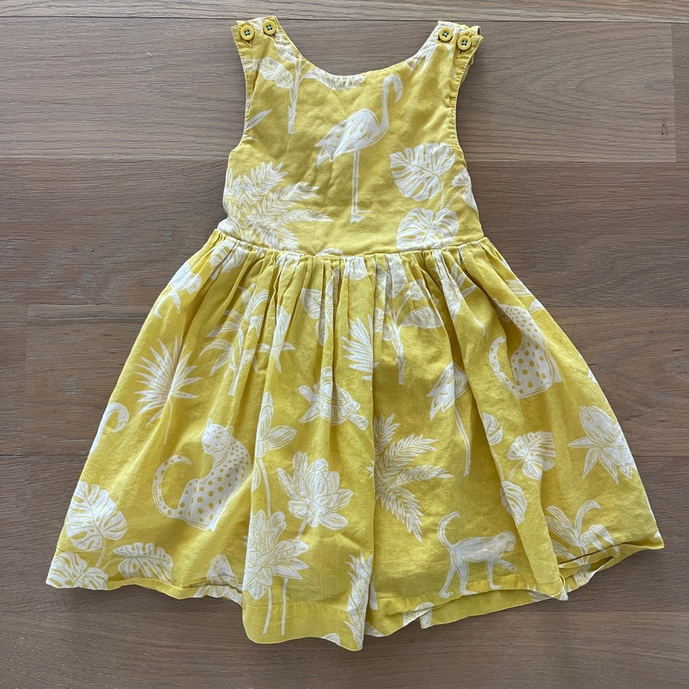 Mini Boden Yellow and White Pleated Sundress